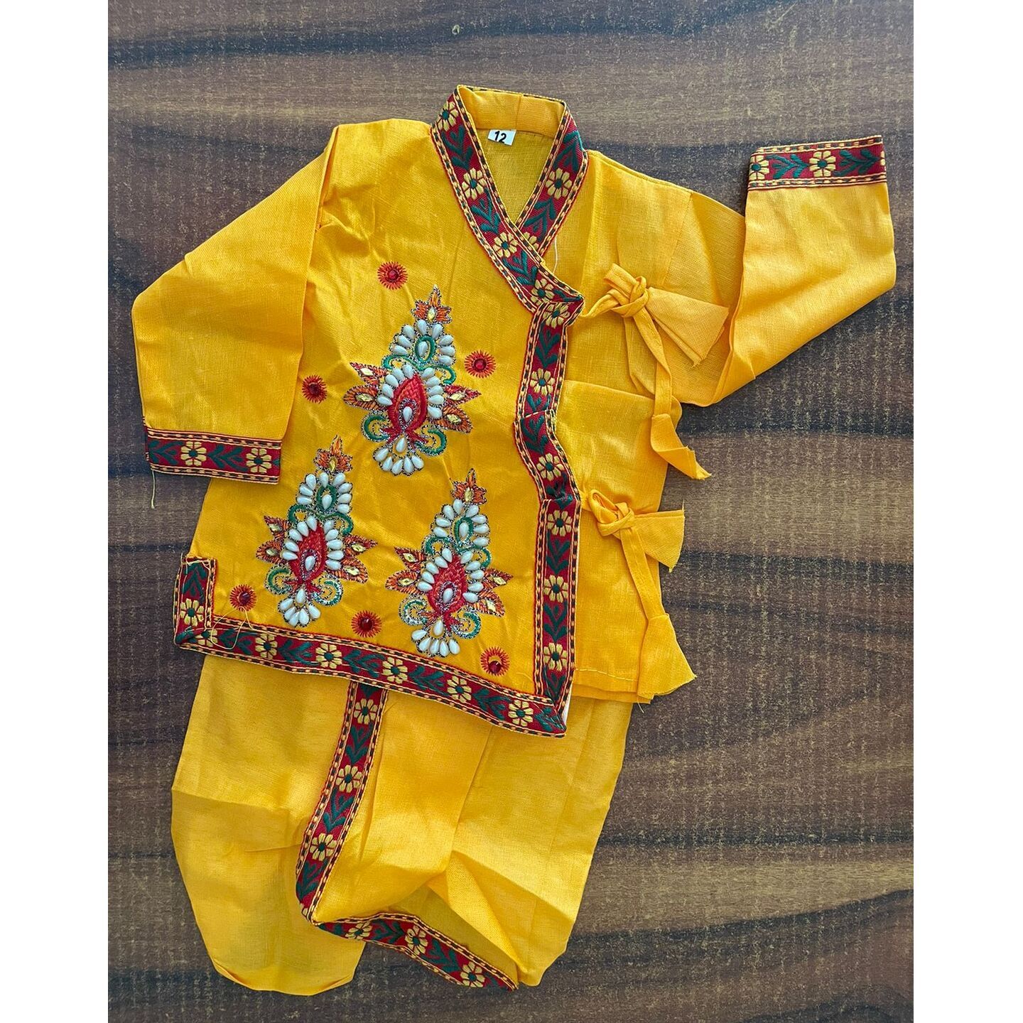 Baby Boy Krishna Dress Moti Work Design