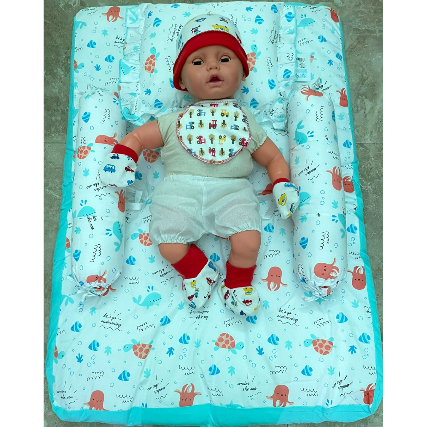 Newborn Baby Infant Cradle Togs Bedding SetMattress Set of 5 Pcs