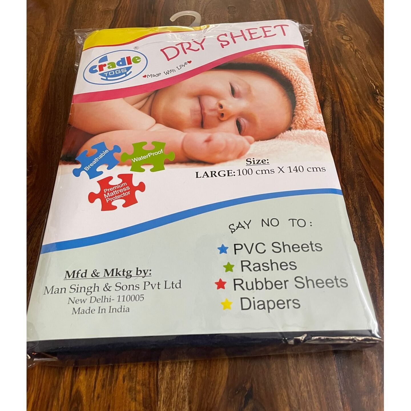 Newborn Infant Kids Cradle Togs Dry SheetsBed ProtectorMattress Protector 100x140cm Large Peacock