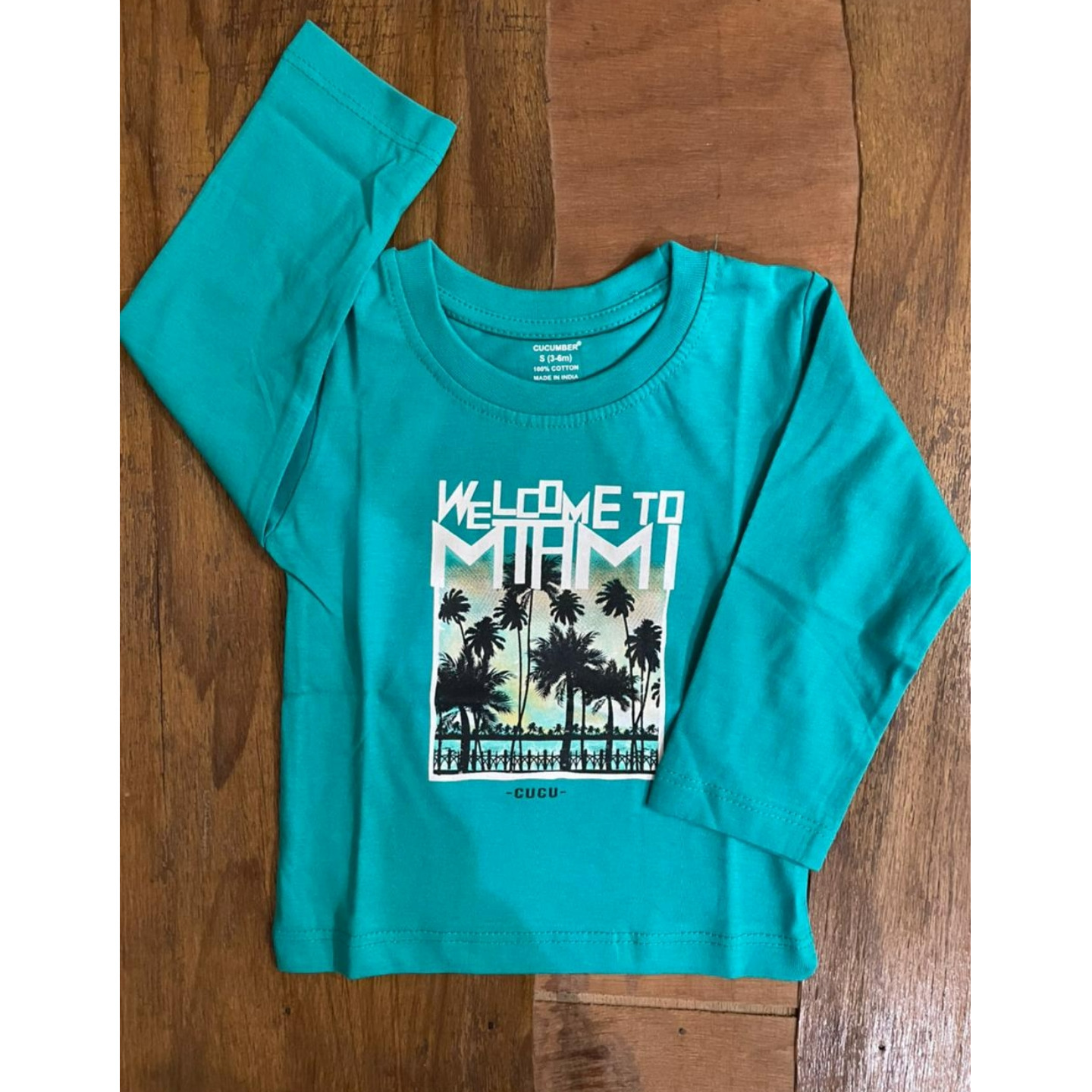 Cucumber Full Sleeves T-Shirts Made In India 0 to 3 Years
