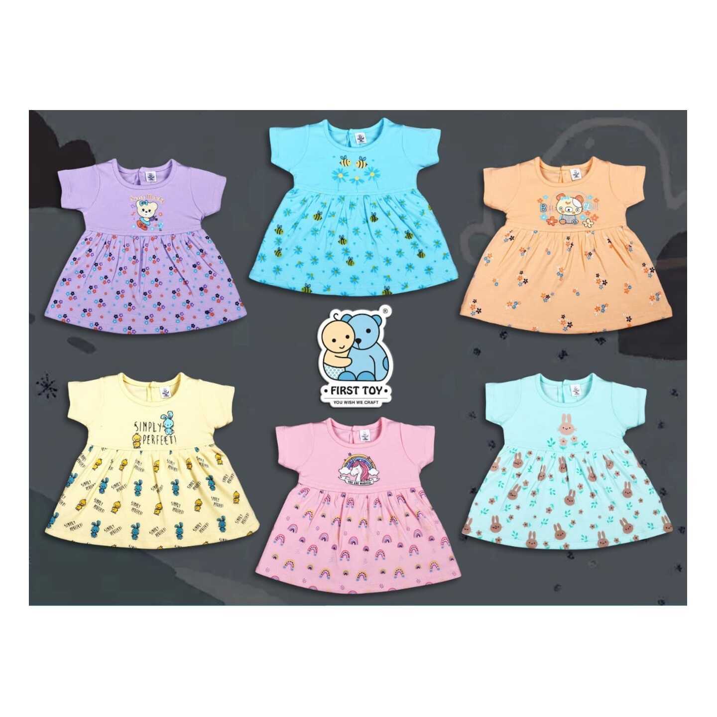 Baby Infant Kids First toy Baby Girl Frock (MADE IN INDIA)