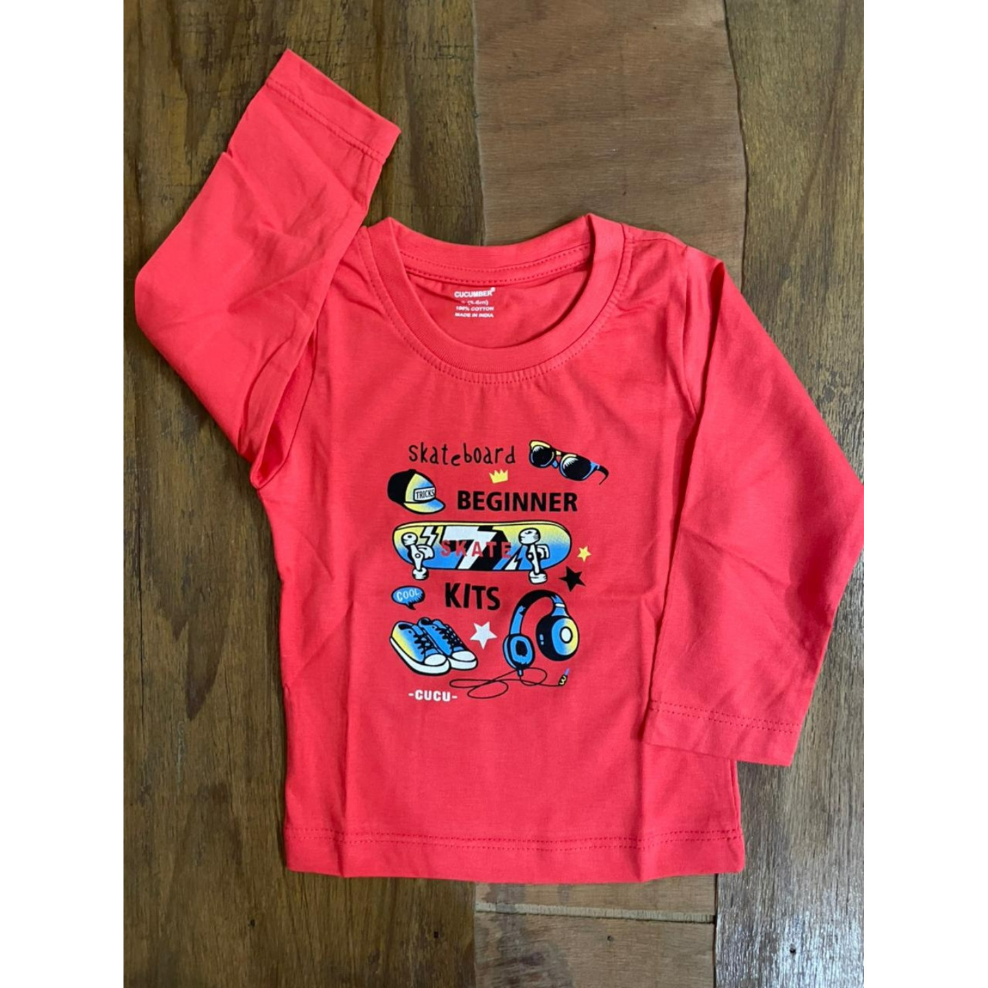 Cucumber Full Sleeves T-Shirts Made In India 0 to 3 Years