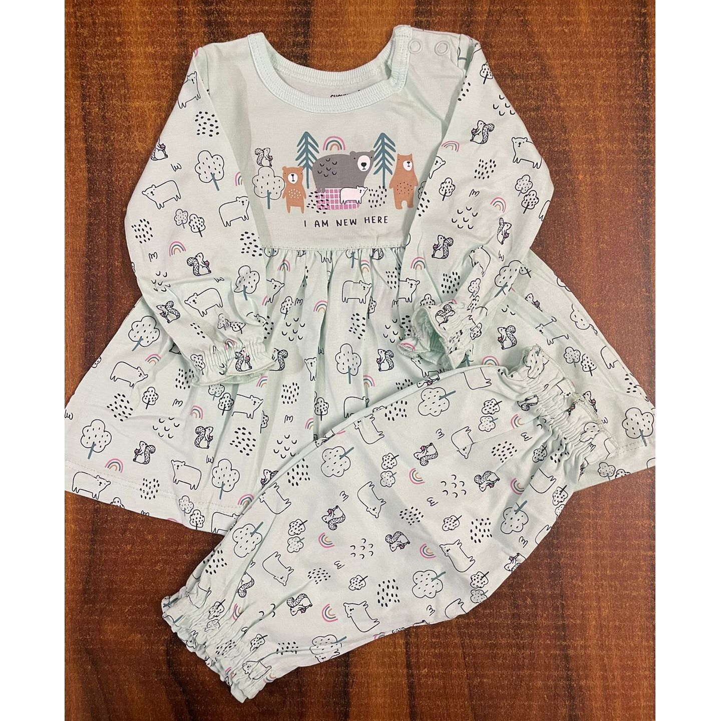 Newborn Infant Baby Girl Cucumber Full Sleeves Matching Frock Set Rs 380 New Born Size