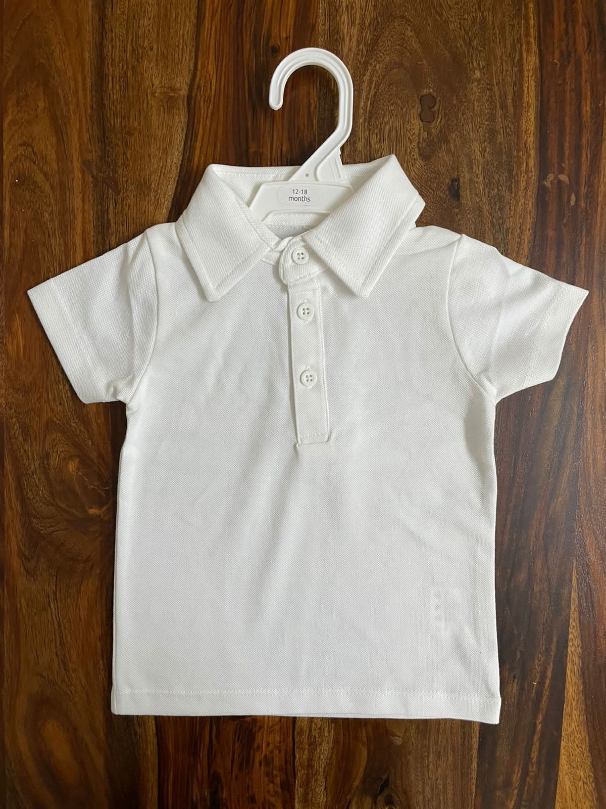 BabyNeeds Daily Wear Plain Collar Cotton T-Shirts Unisex WHITE COLOR