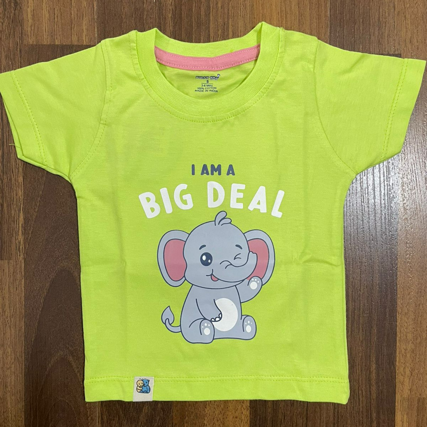 First Toy Round Neck T-Shirts Newborn Babyboy Infant Kids Elephant