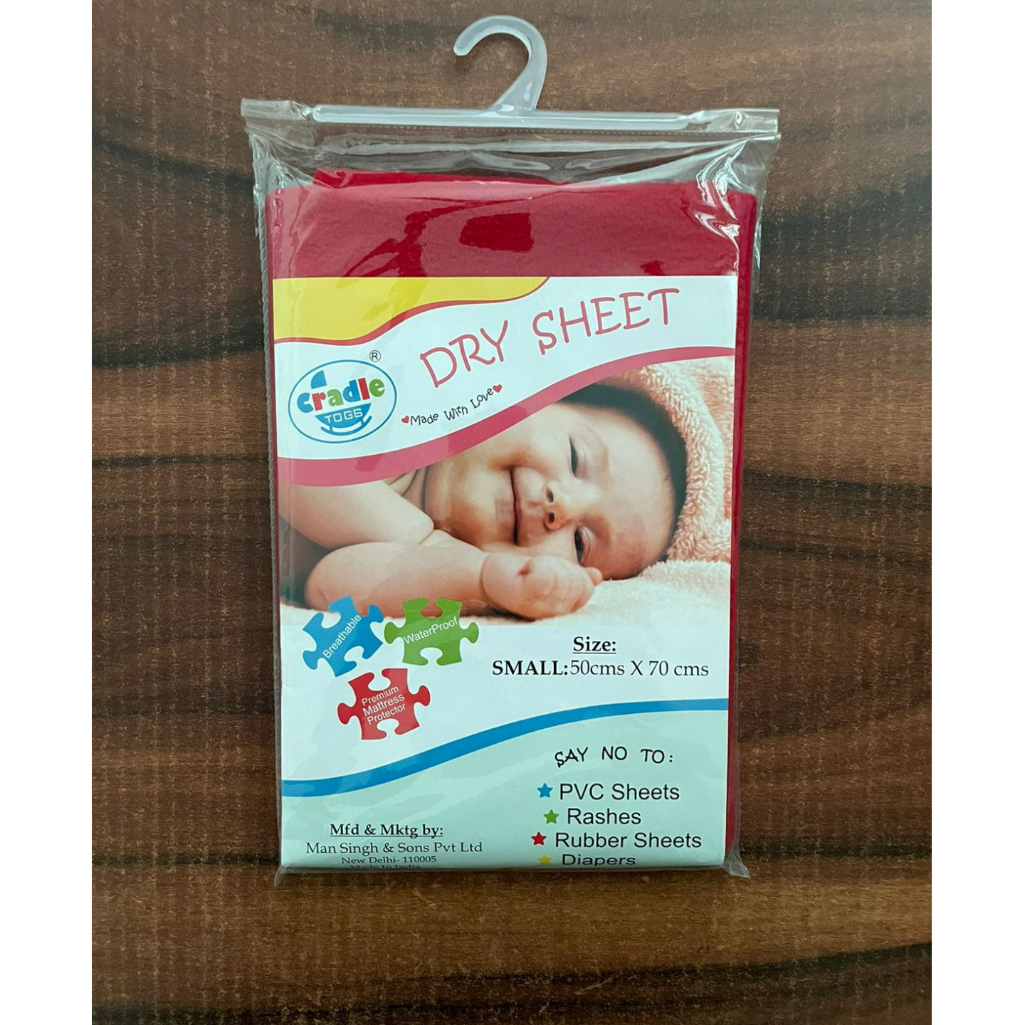 Cradle Togs Newborn Baby Kids Infant Dry SheetsMattress Protector Small Size 50x70cm RED