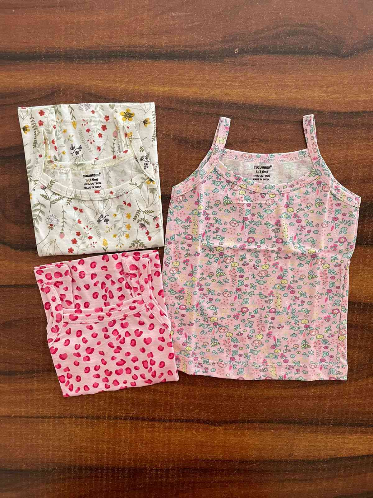 Cucumber Girls Inners  Vests  0 Month to 12 Months   Pack of 3