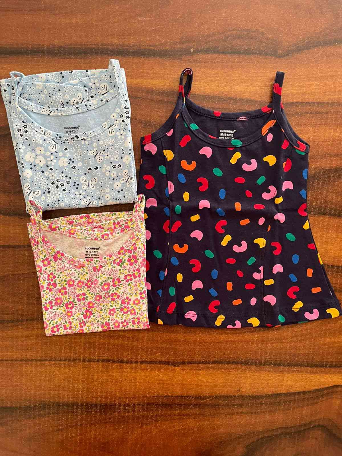 Cucumber Girls Inners  Vests  6 to 12 Months Till 5 to 6 Years   Pack of 3