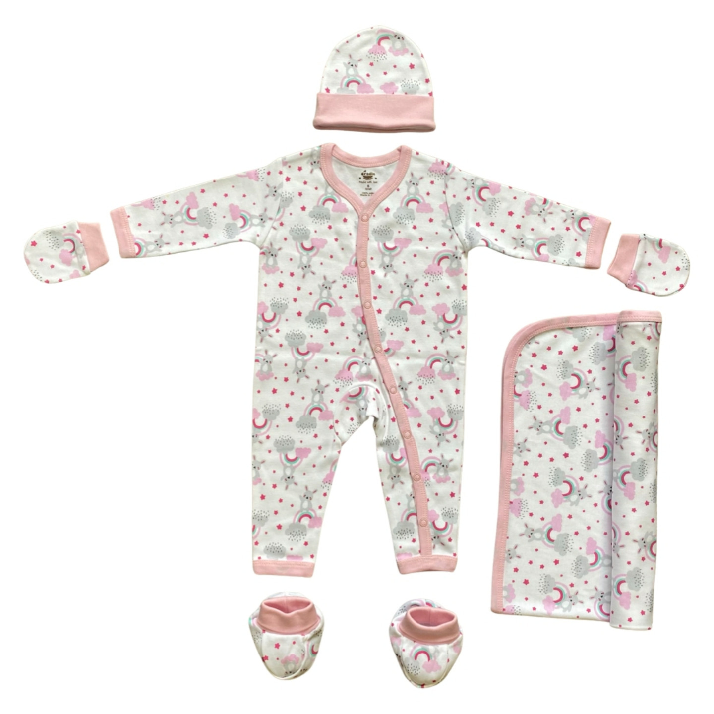 Cradle Togs Newborn Gifting Set 5 Pcs Pink Rainbow