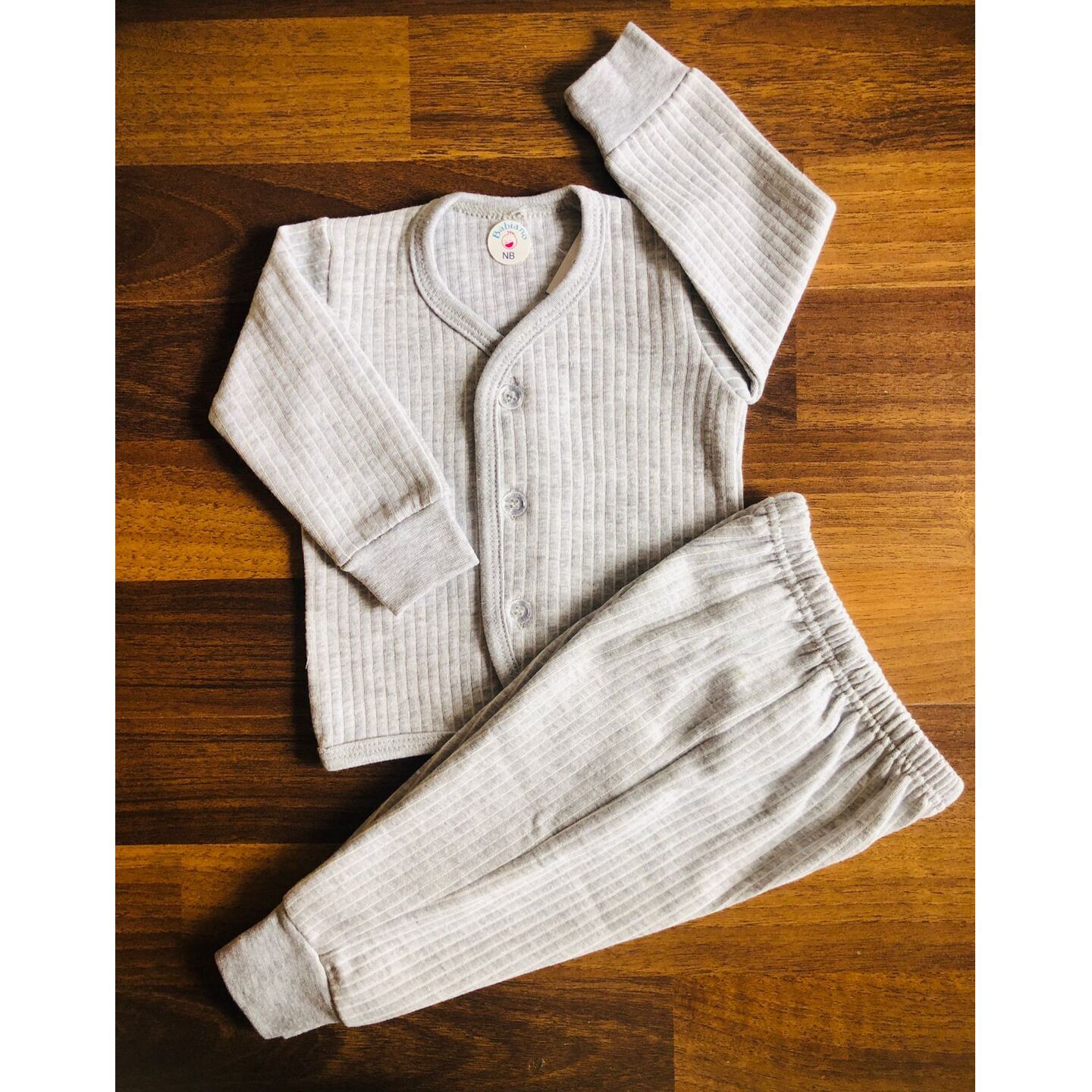 Babiano Thermal Set Full Sleeves New Born Baby 0 to 3 Months Grey