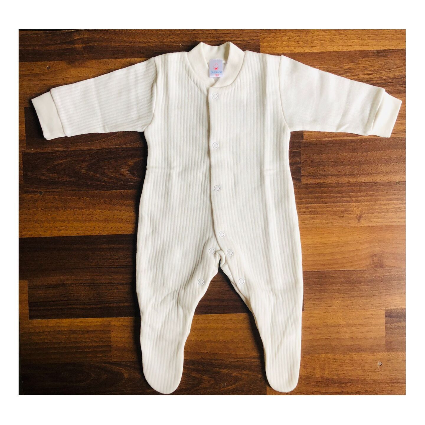 Babiano Thermal Romper Full with Booties New Born Size (0 to 3 Months) White