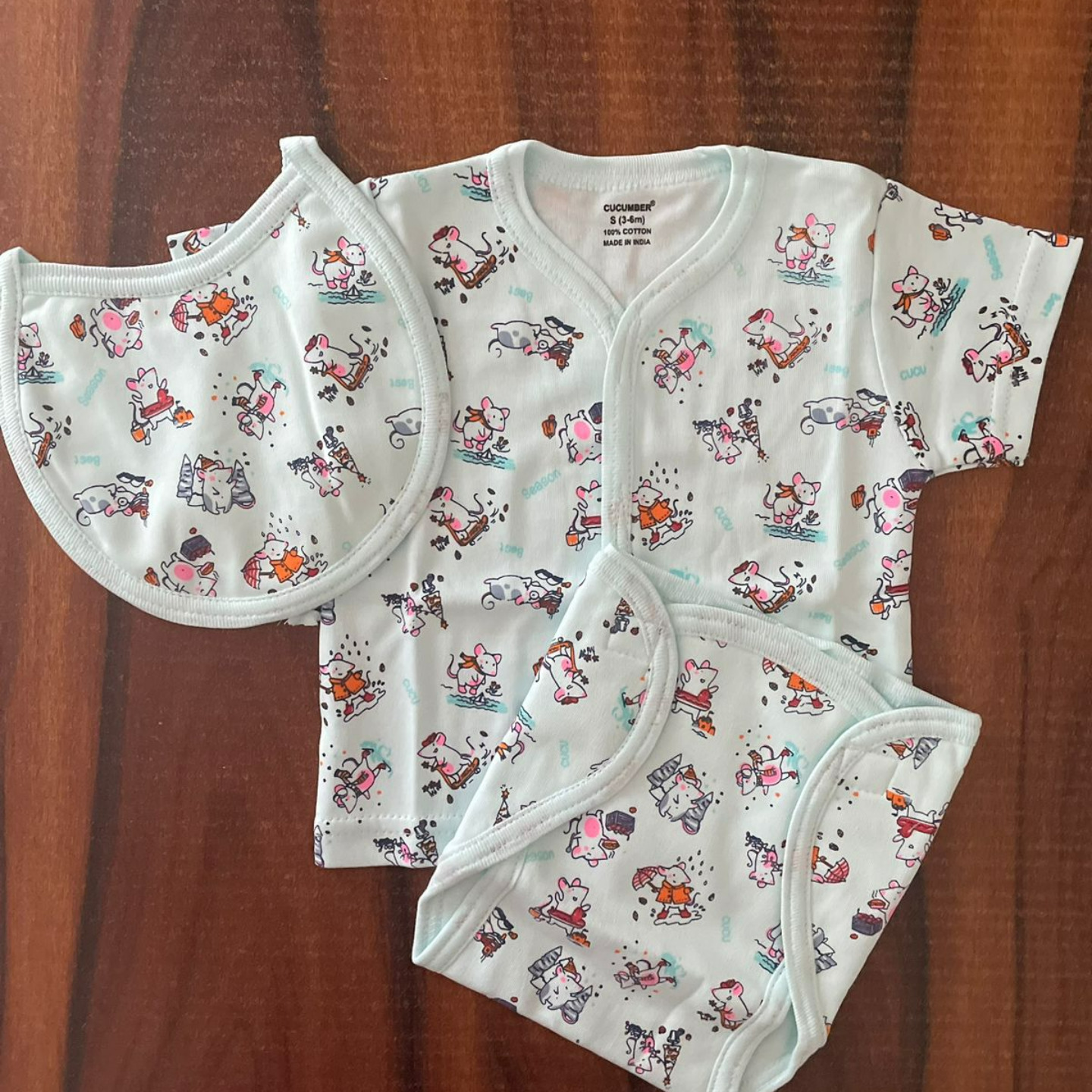 Cucumber Front Open Set Rs 270 Only 0-6 Months Newborn Baby