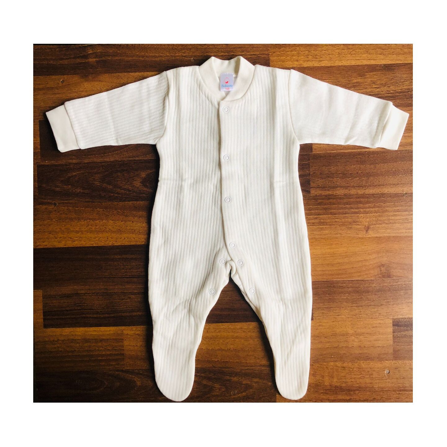 Babiano Thermal Romper Full with Booties New Born Size (3 to 6 Months) White
