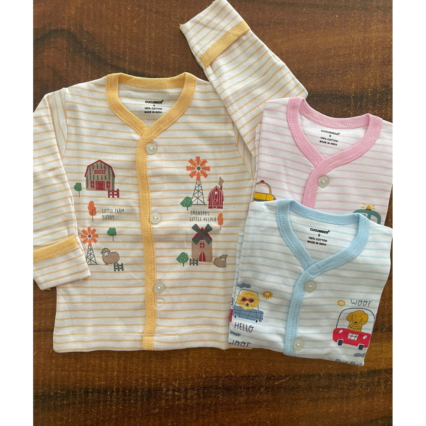 Cucumber Baby Newborn Full Sleeves Tops Pack of 3 Rs 540 NewNorn Size