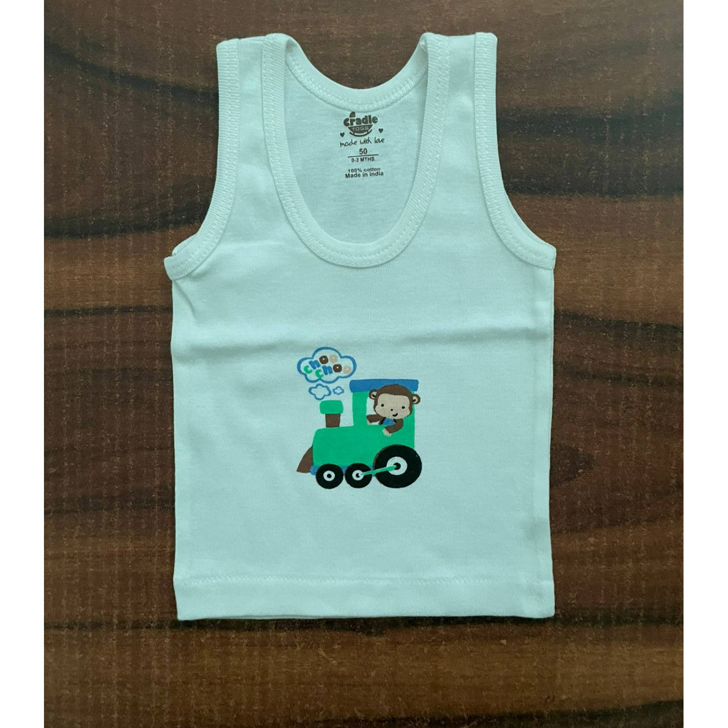 Newborn Infant Cradle Togs New Born Vests  White Cartoon Rs 135 Only