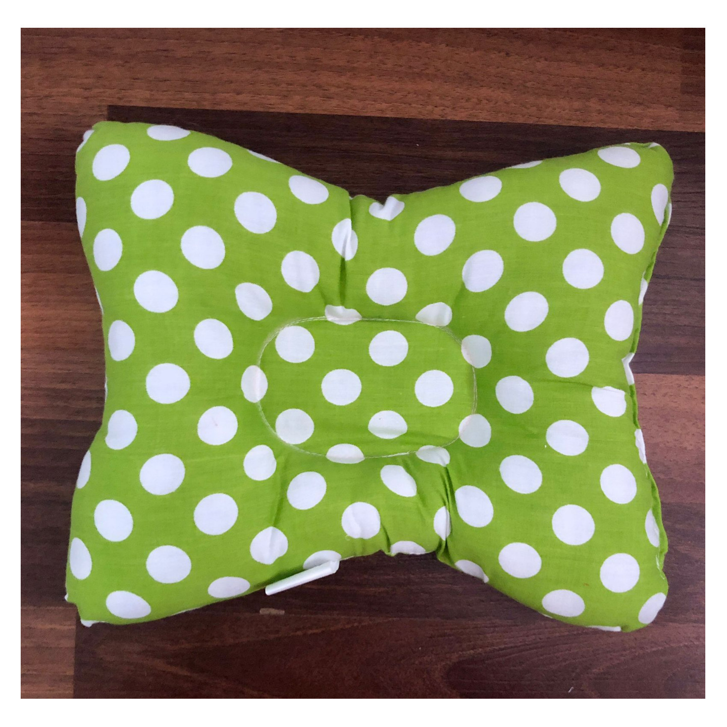 BabyNeeds Pillow New Born Babies Green DOTS (Can Use till 1 Year)