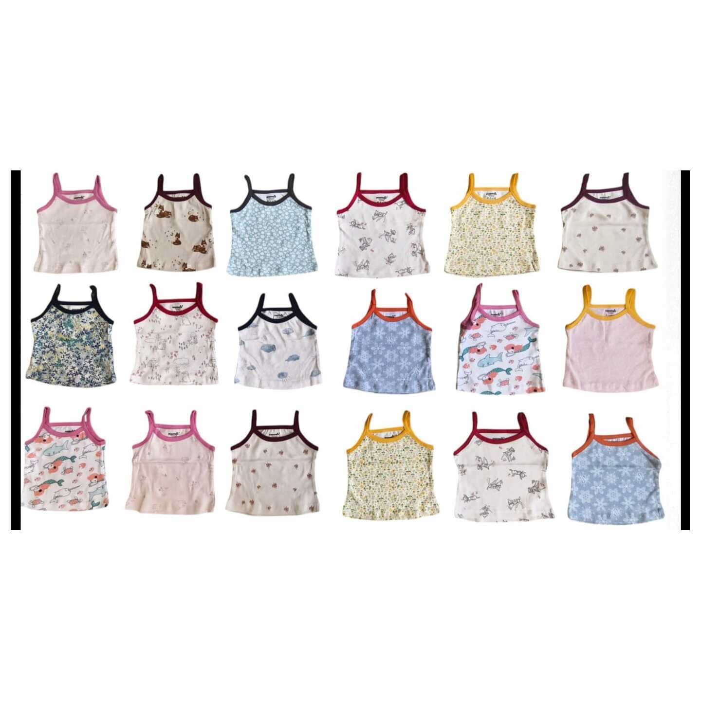Mama's Newborn Spaghetti Girls Sleeveless vest