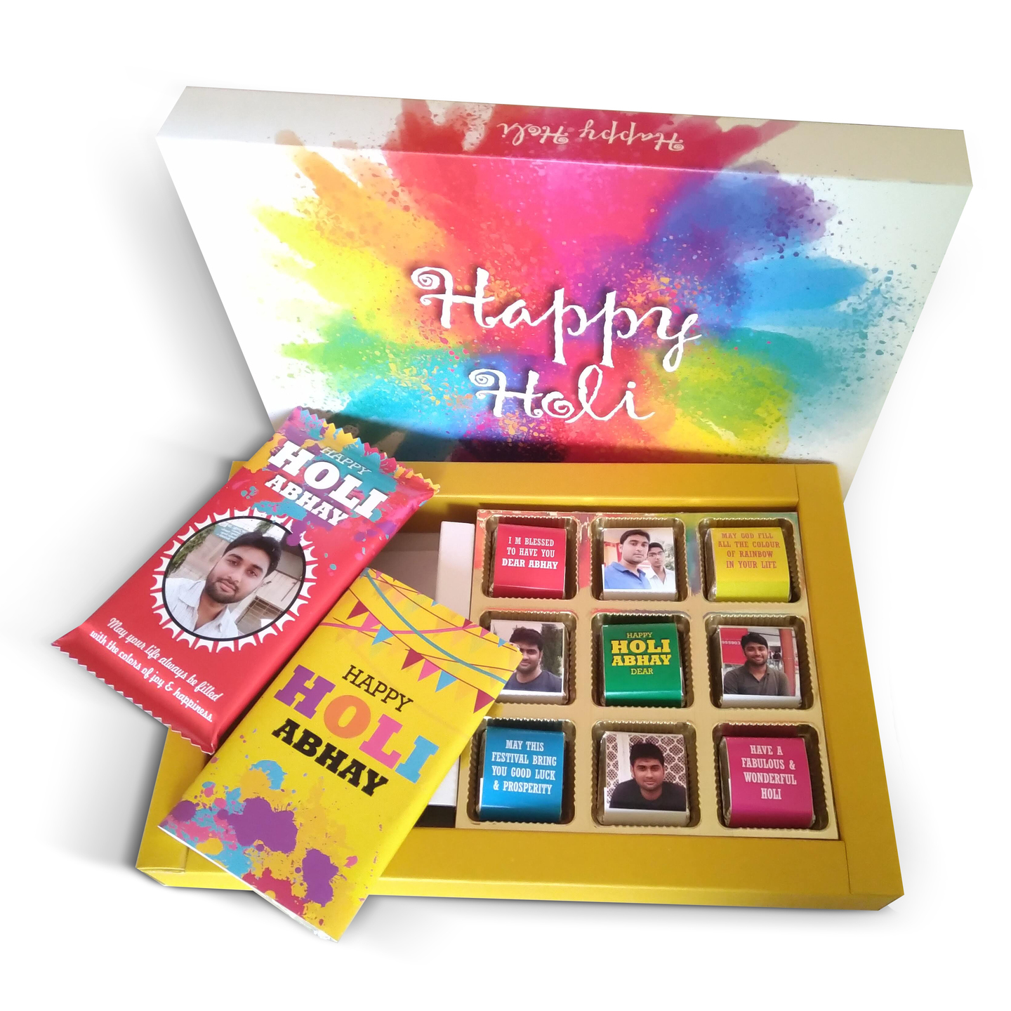 Holi Gift - Personalized Assorted Chocolate Box 2B9C