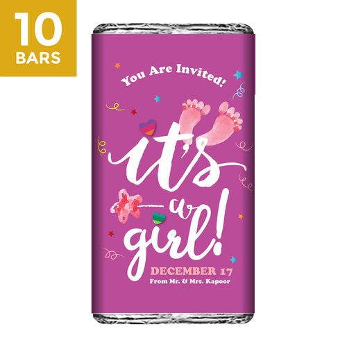 Baby Shower Return Gifts, Personalize Chocolates -10 Bars