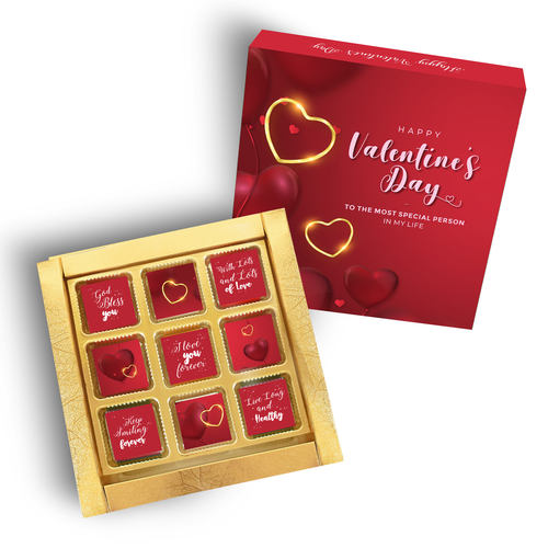 Valentine's Day Gift Box, Assorted Chocolate (9 Cubes)