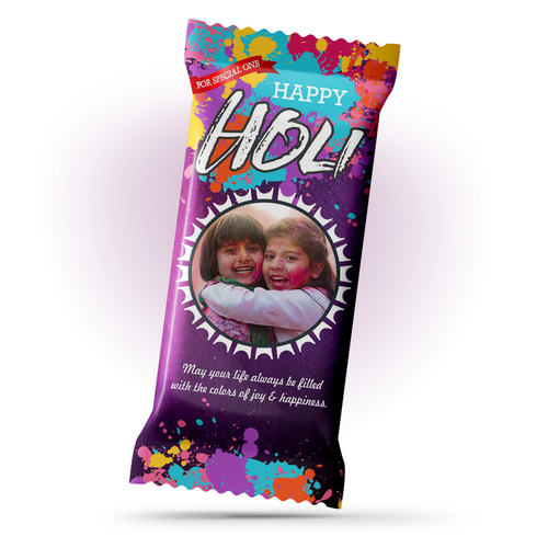Holi Gift, Personalize Chocolate Bar 100g