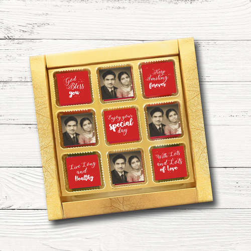 Parent's Day Gift Box, Personalized Assorted Chocolate (9 Cubes)