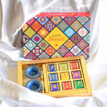Diwali Gift Box, Persoanlized Assorted Chocolates 2 Diyas + 9 Cubes