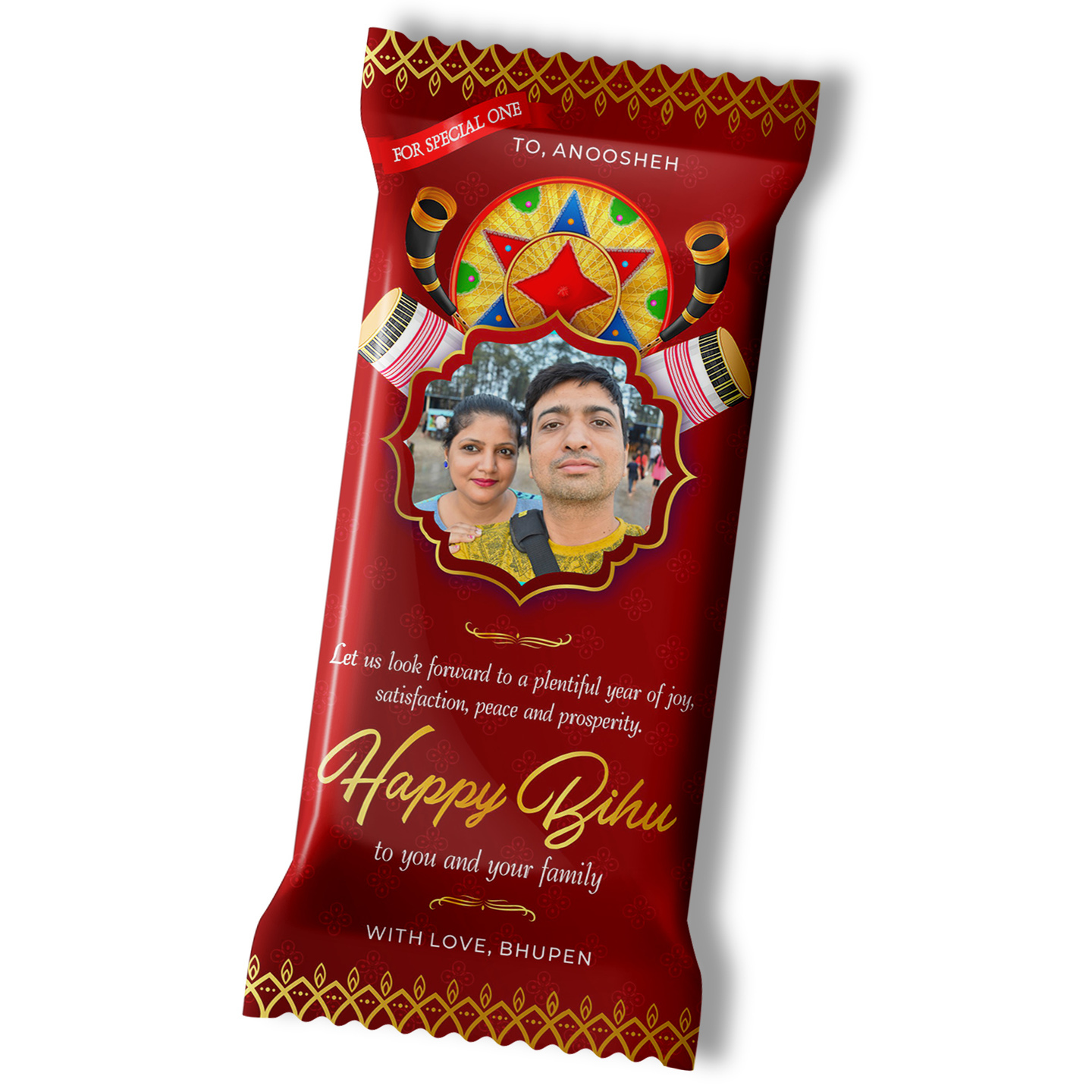 Bihu Gift, Personalize Chocolate Large Bar 100g