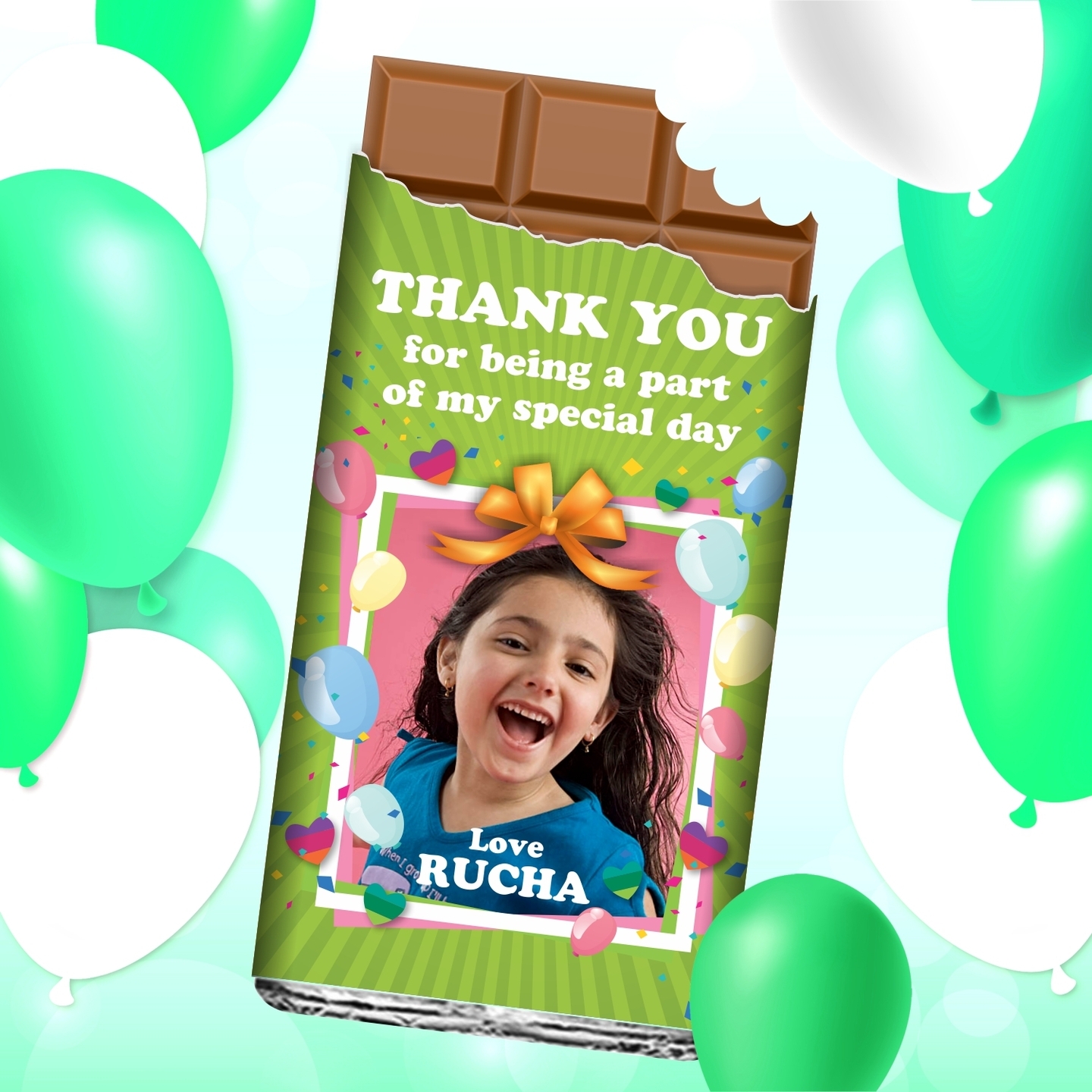 Birthday Return Gifts with Photo, Personalize Chocolates -15 Bars