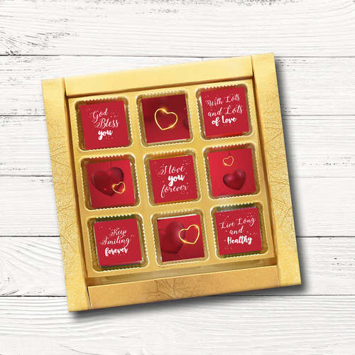 Valentine's Day Gift Box, Assorted Chocolate (9 Cubes)