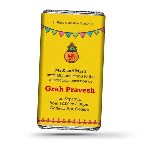 Grah Pravesh (House Warming) Gift, Personalize Chocolates -20 Bars