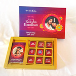 Raksha Bandhan Personalized Gift Box,(1 Bar + 9 Cubes Assorted Chocolate)