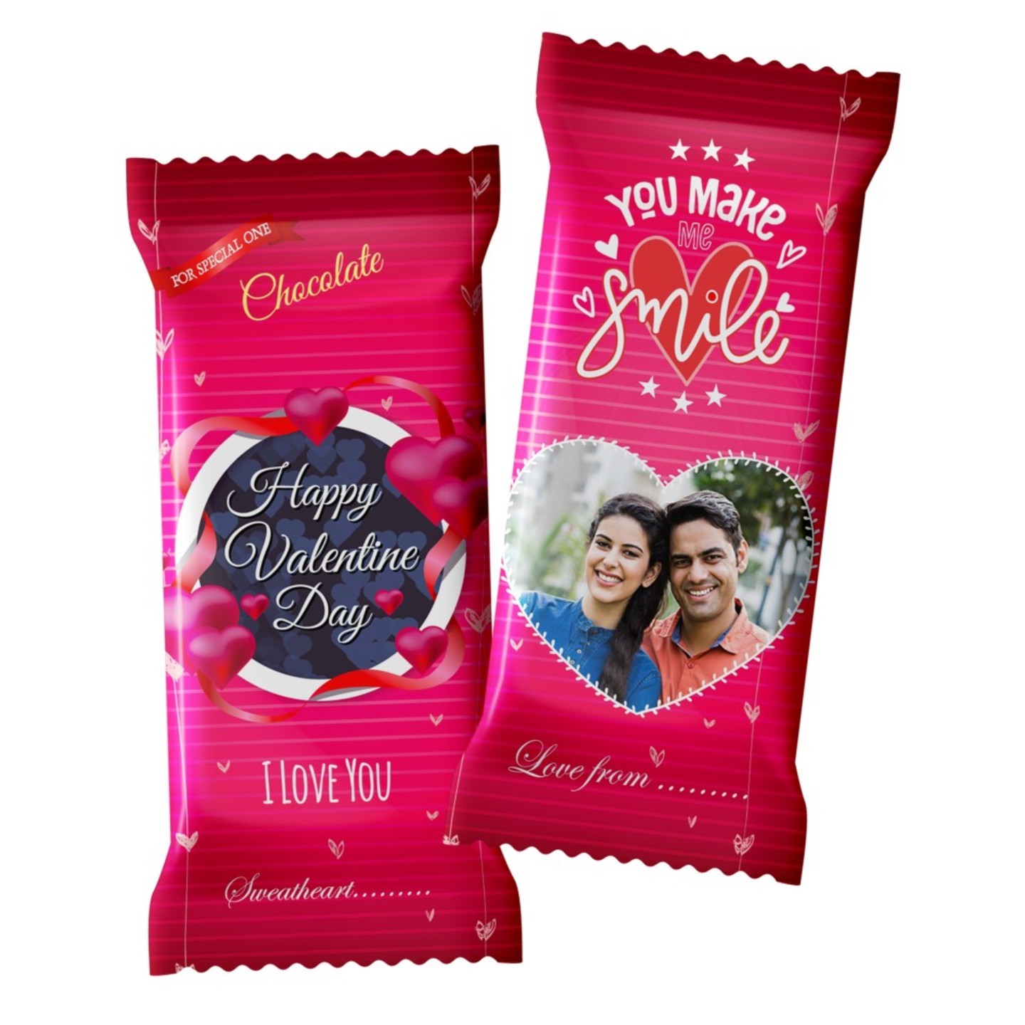Valentines Day Gifts, Personalized Chocolate 2 Large Bars 100g