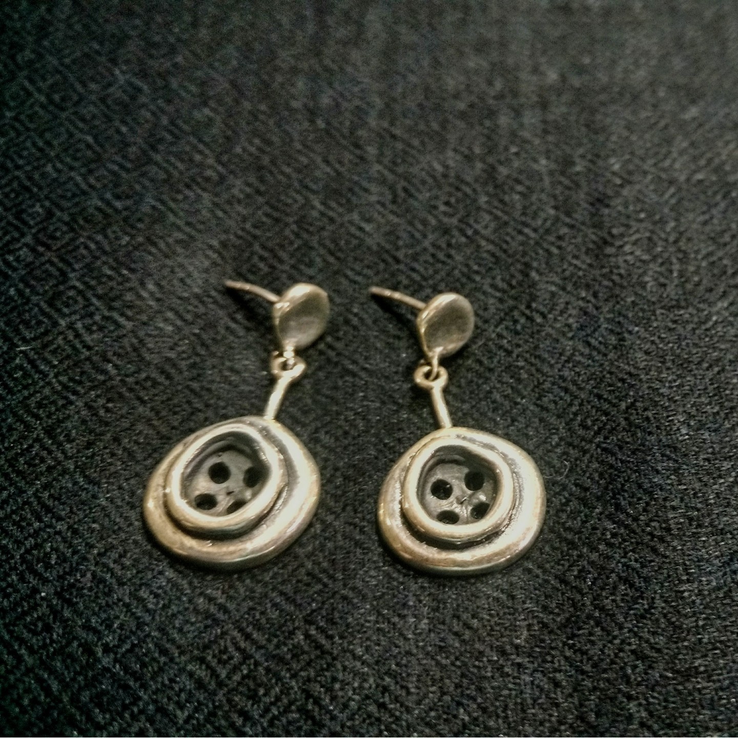Sterling Silver Earing Button Shaped