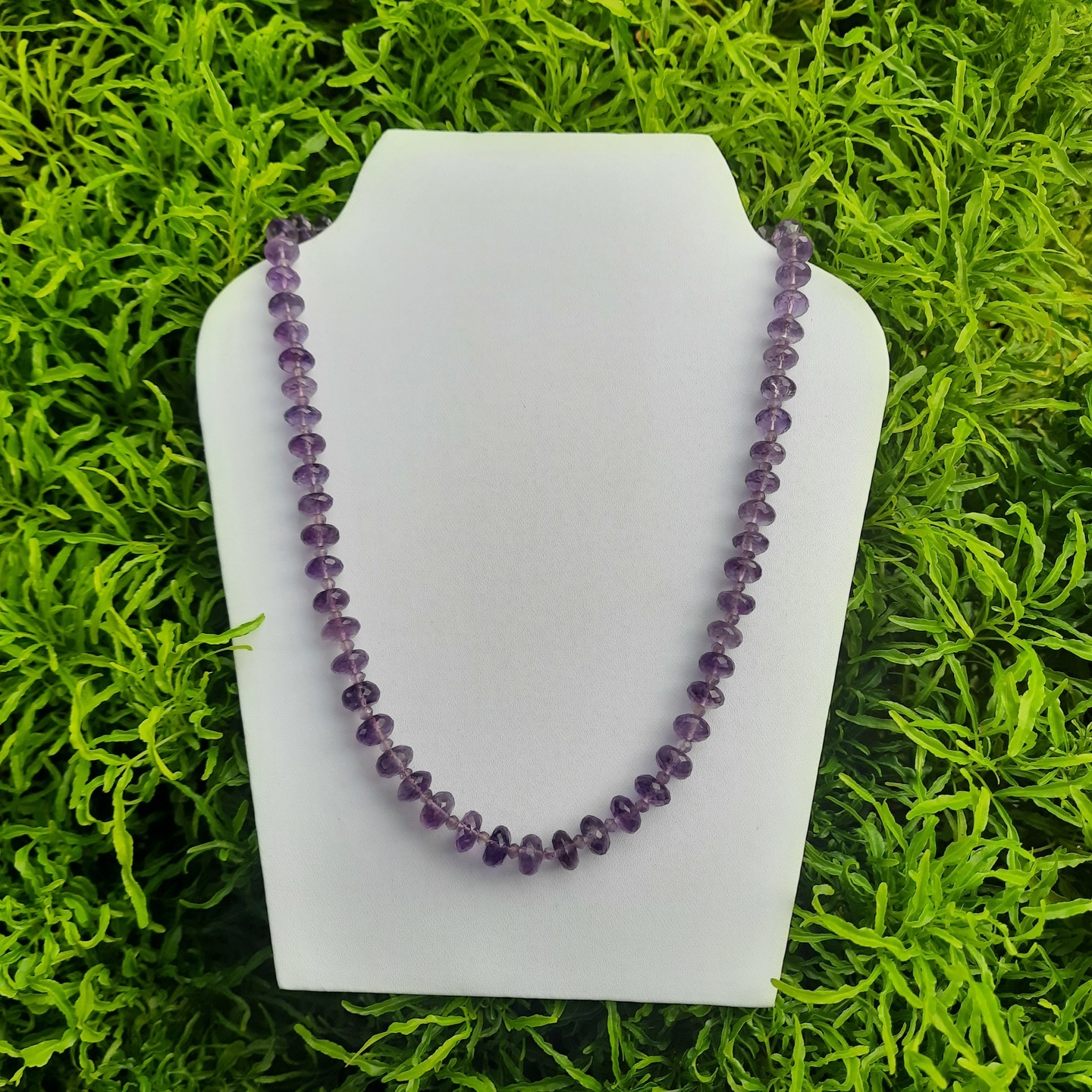 Natural Amethyst Faceted Necklace 18 Inch
