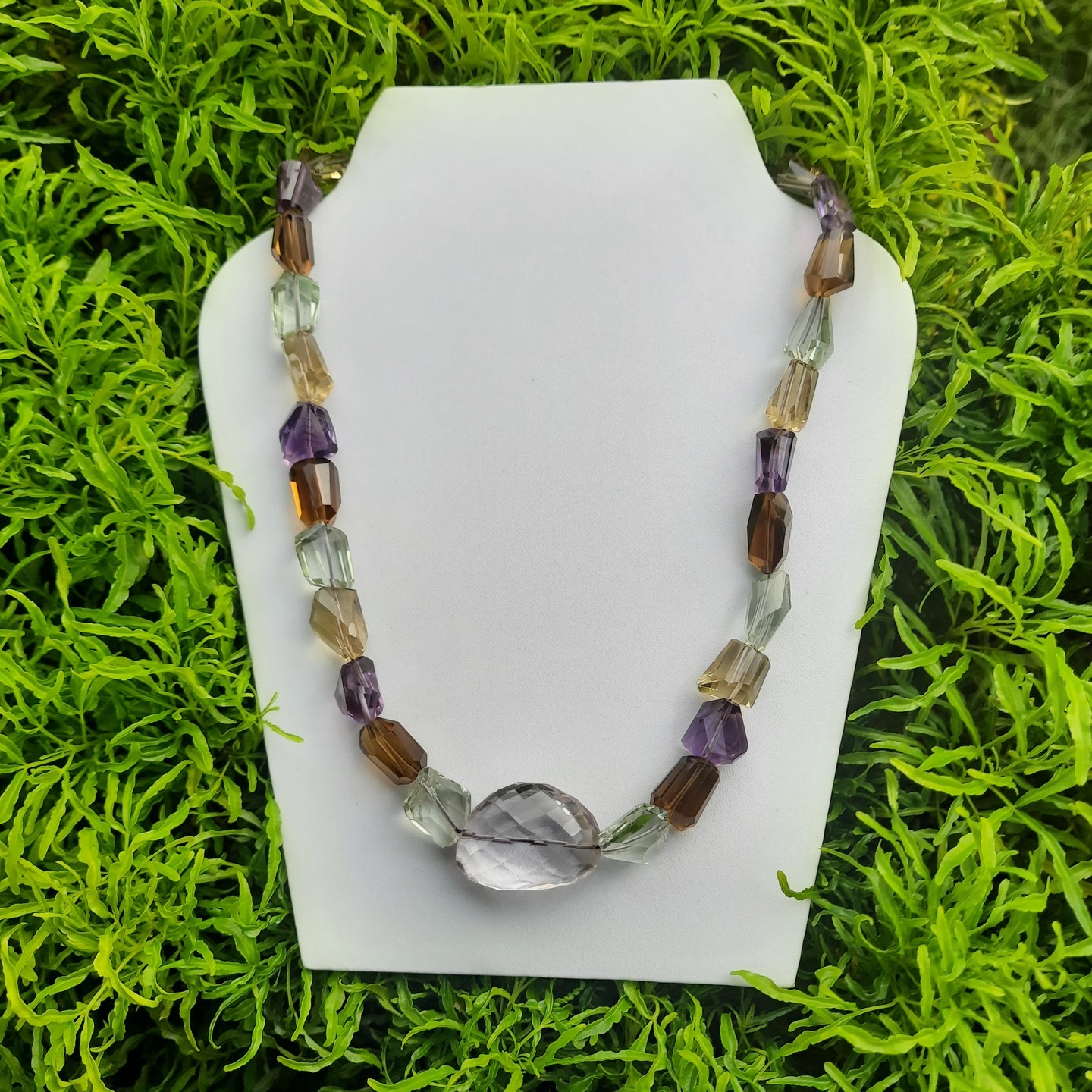 Mix Tumble Natural Stone Necklace 18 Inch