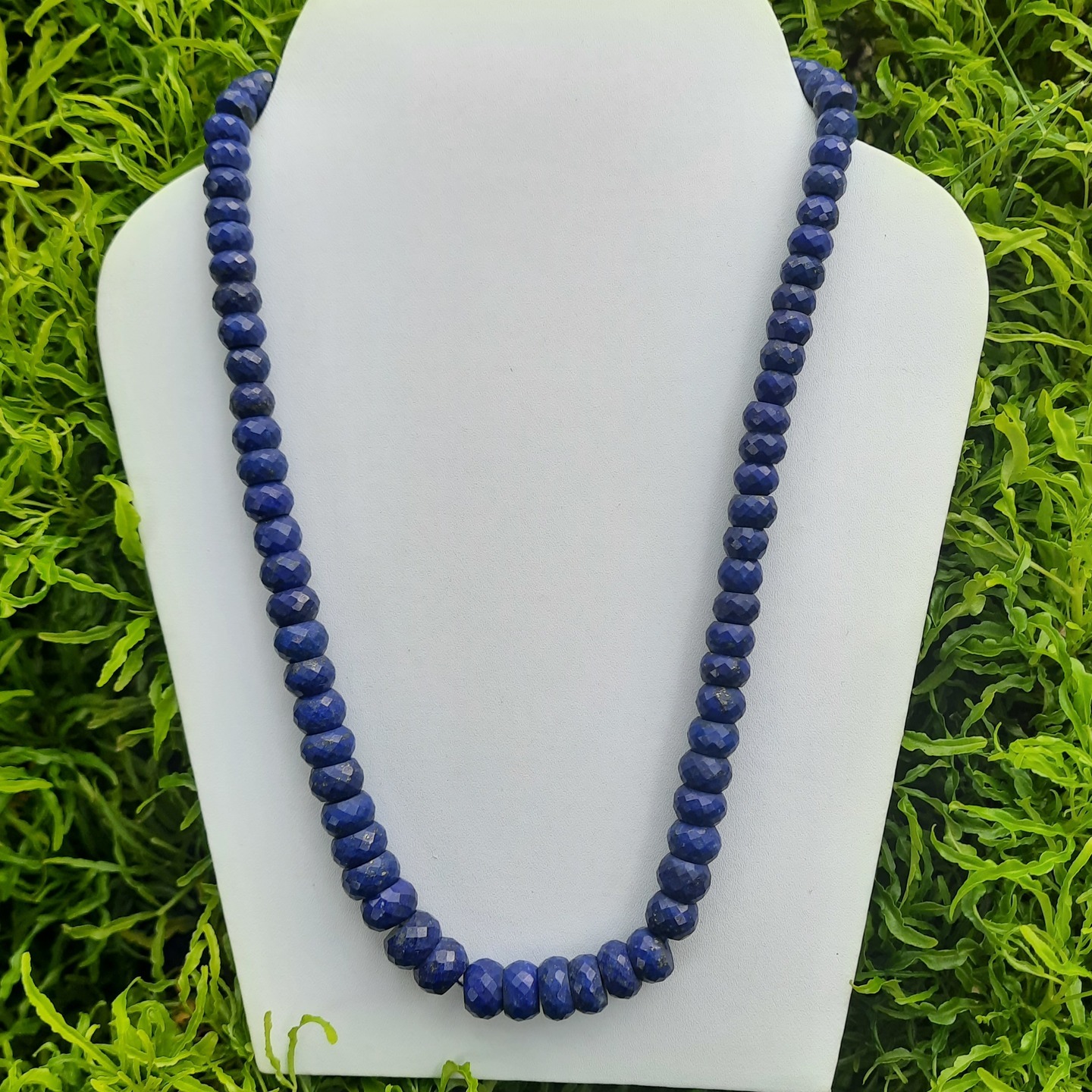 Natural Lapis Lazuli Faceted Necklace 16 Inch