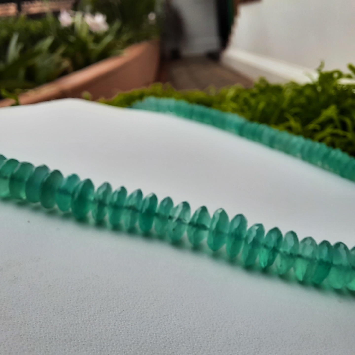 Green Onyx  Faceted Necklace 16 Inch