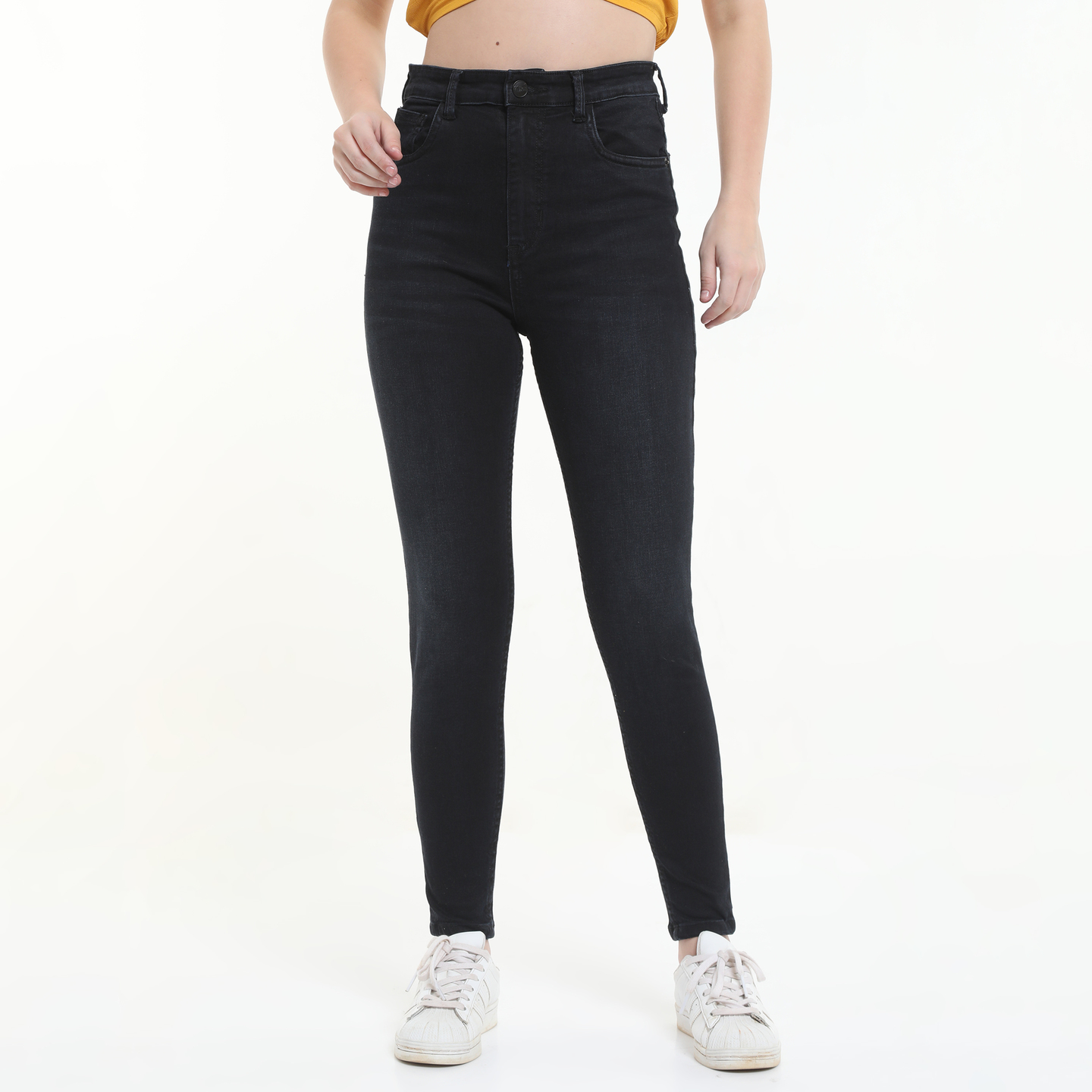 Bluish Black Super Skinny High-Rise Jeans