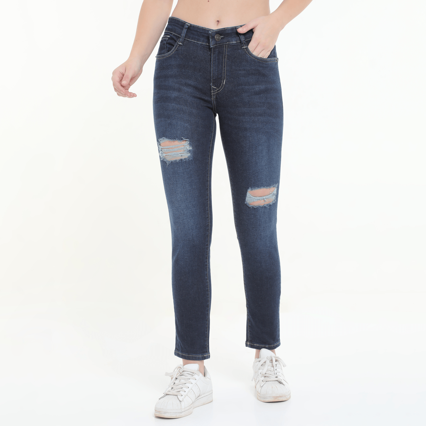 DARK BLUE RIPPED SKINNY FITS-8