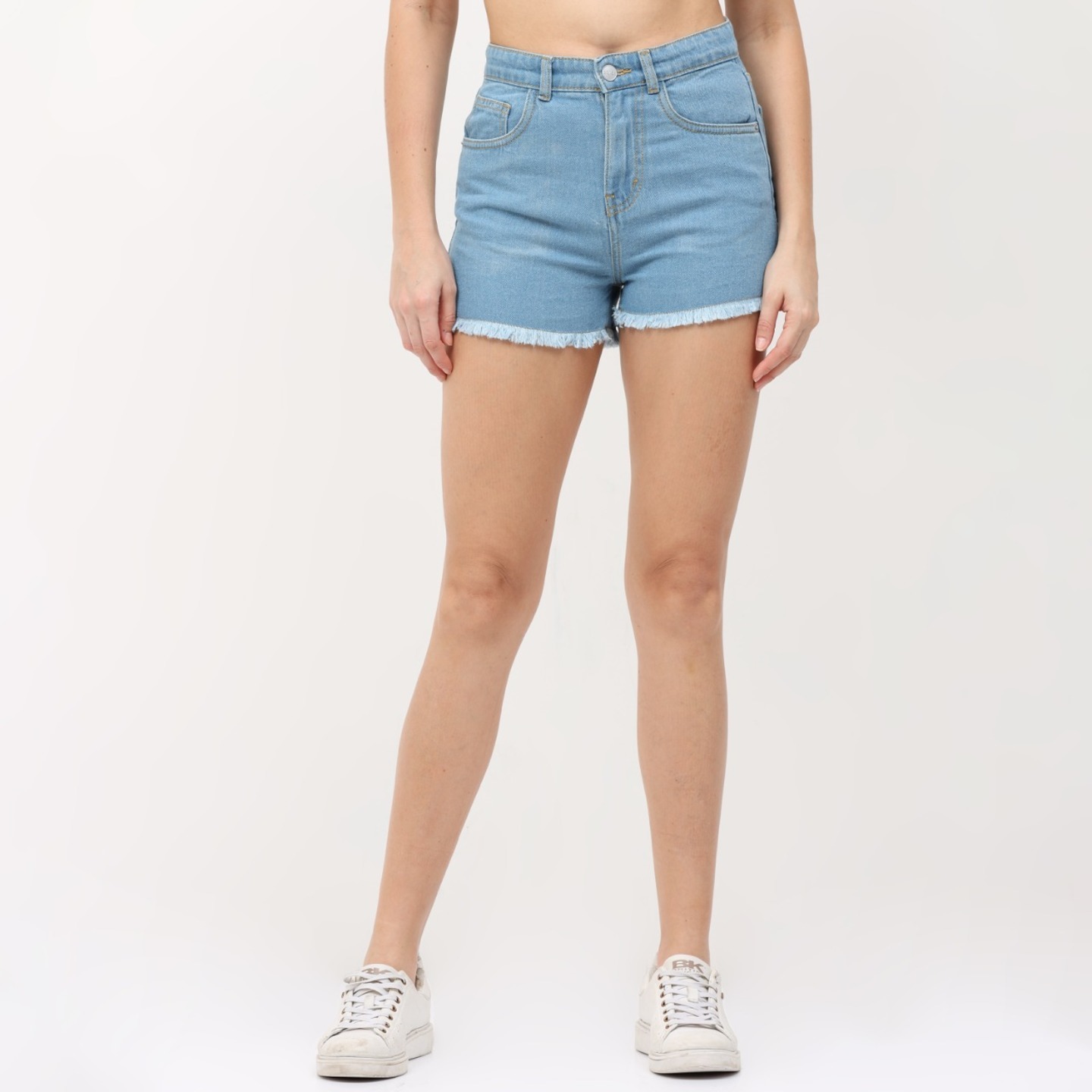 Ice Blue High-Rise Shorts