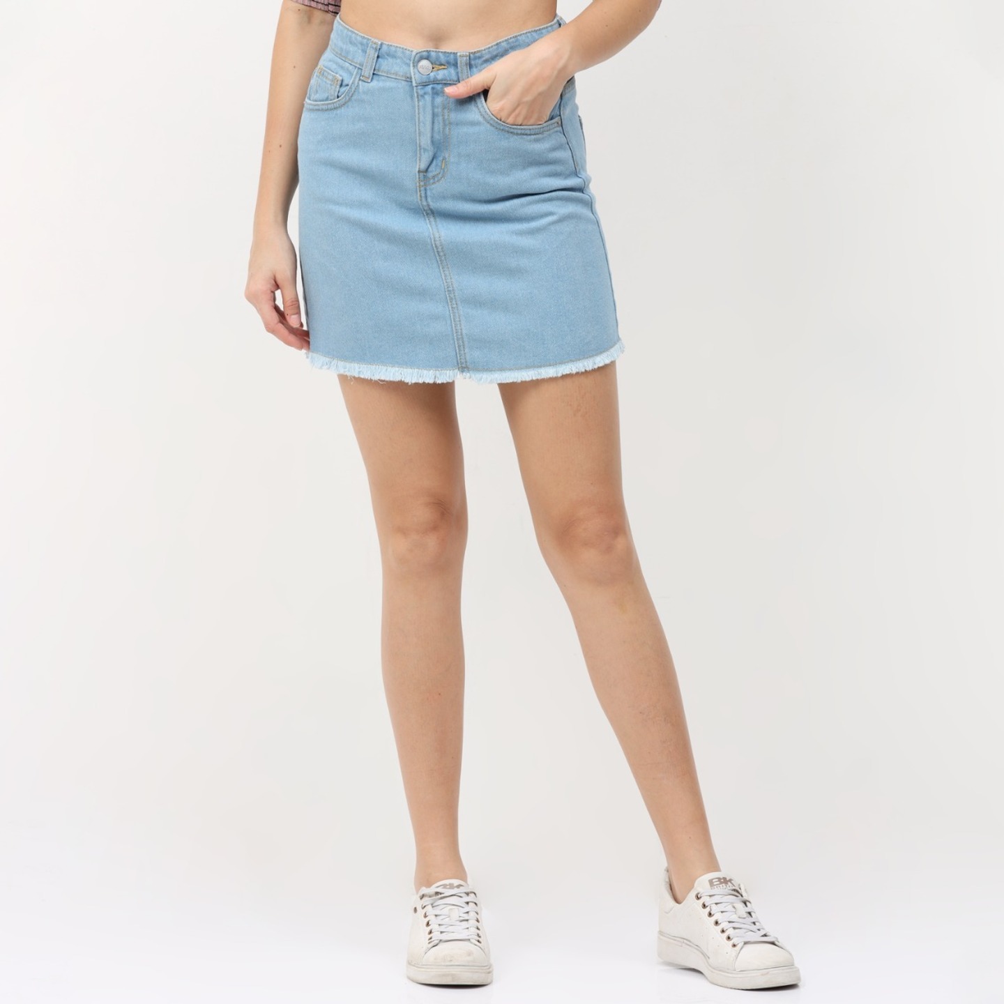 Ice Blue High-Rise Skirt