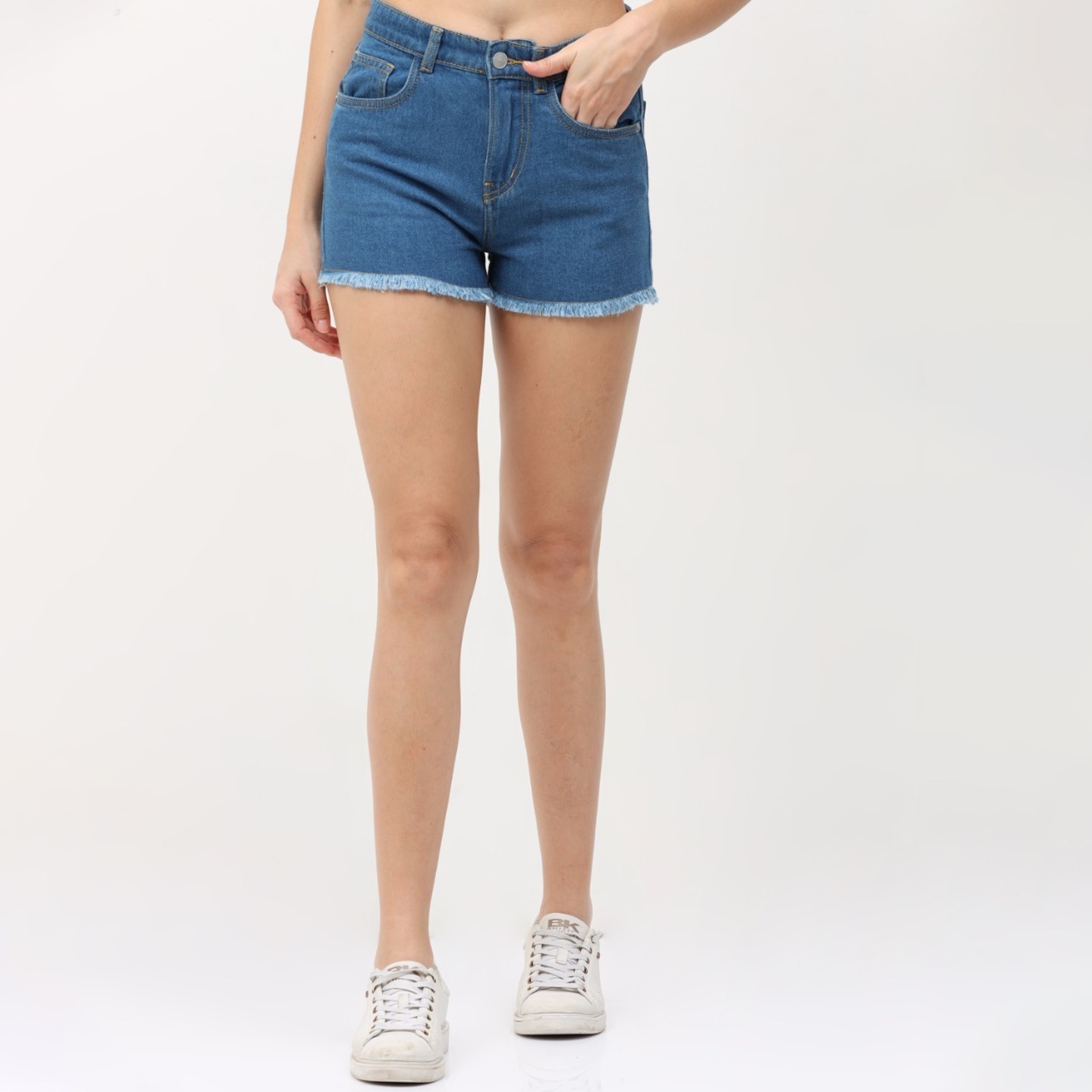 Blue High-Rise Shorts