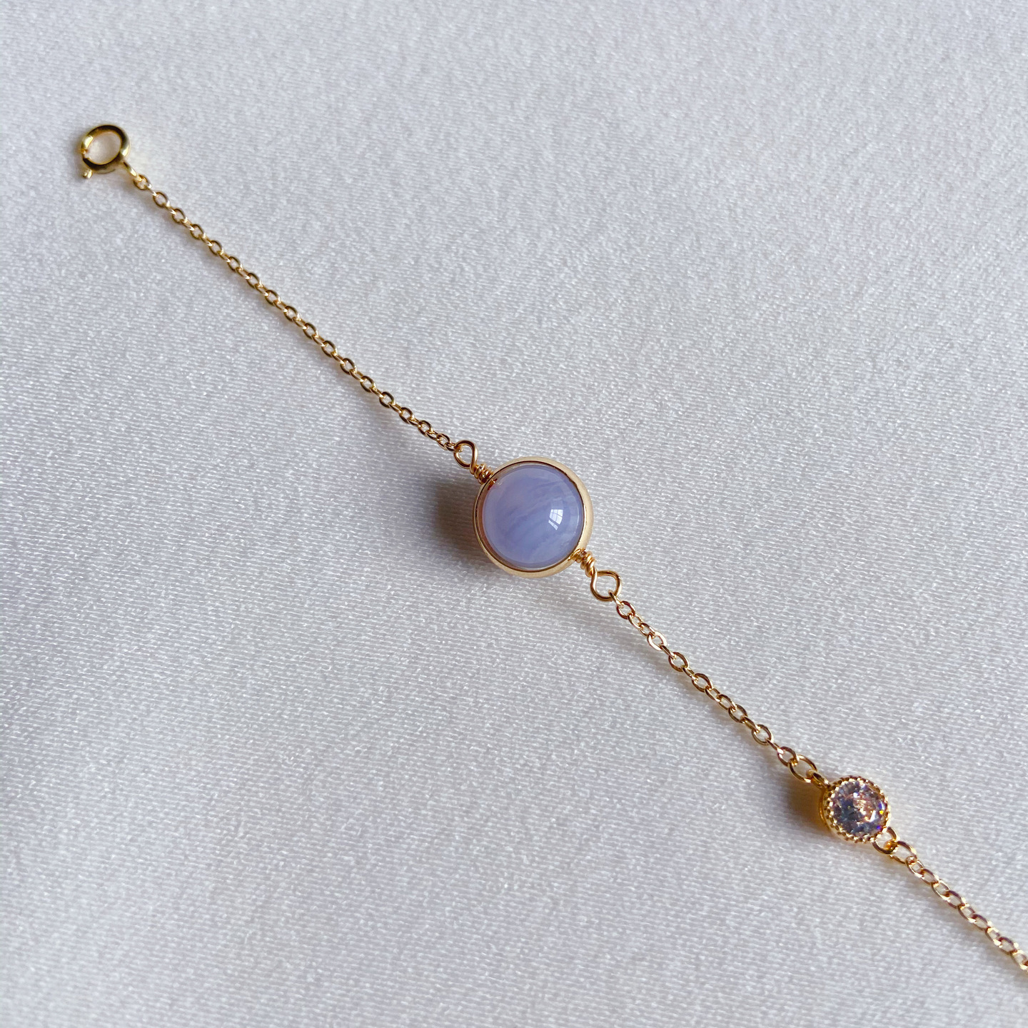 GOLD Single Blue Lace Agate