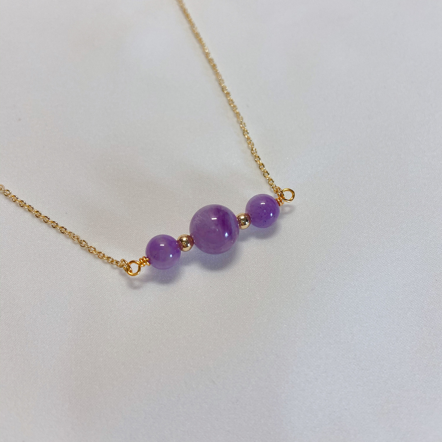 Triplets Necklace Lavender Amethyst