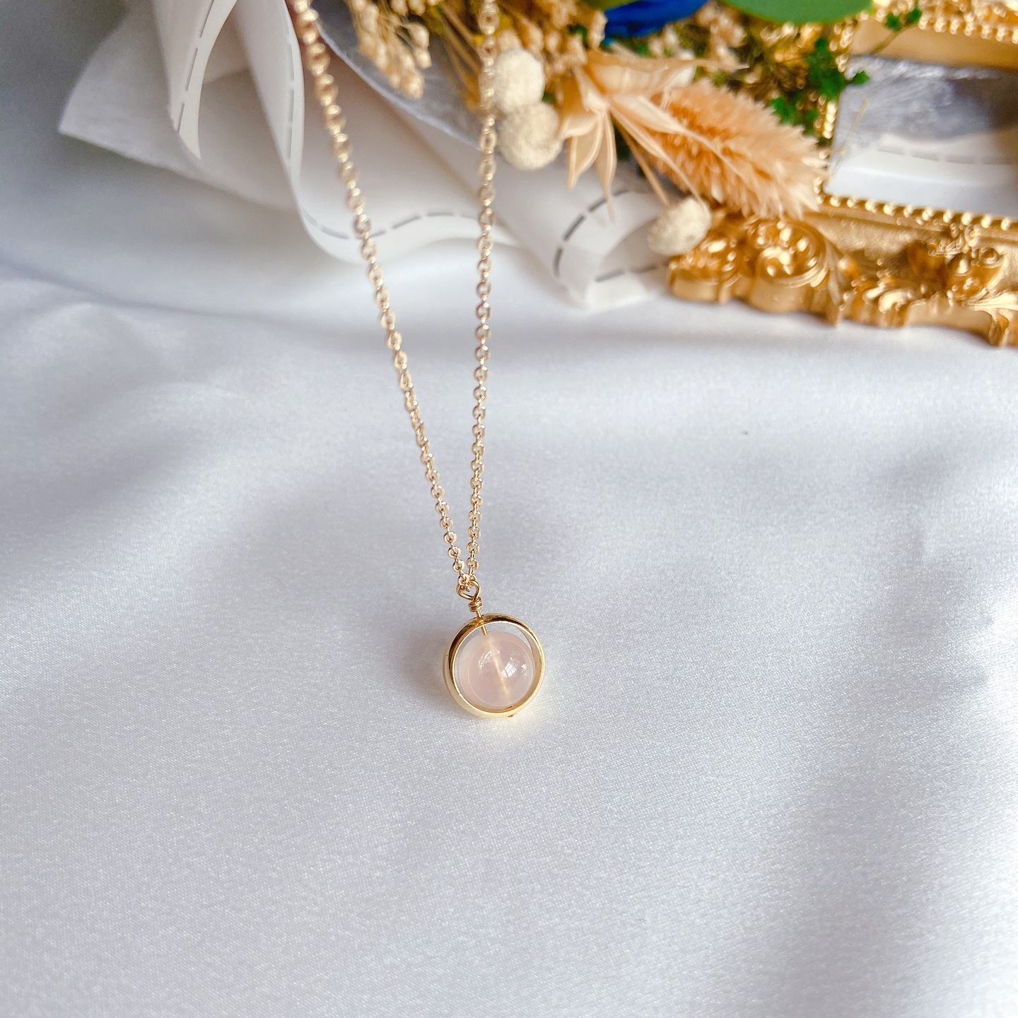 Single Necklace Rose Quartz