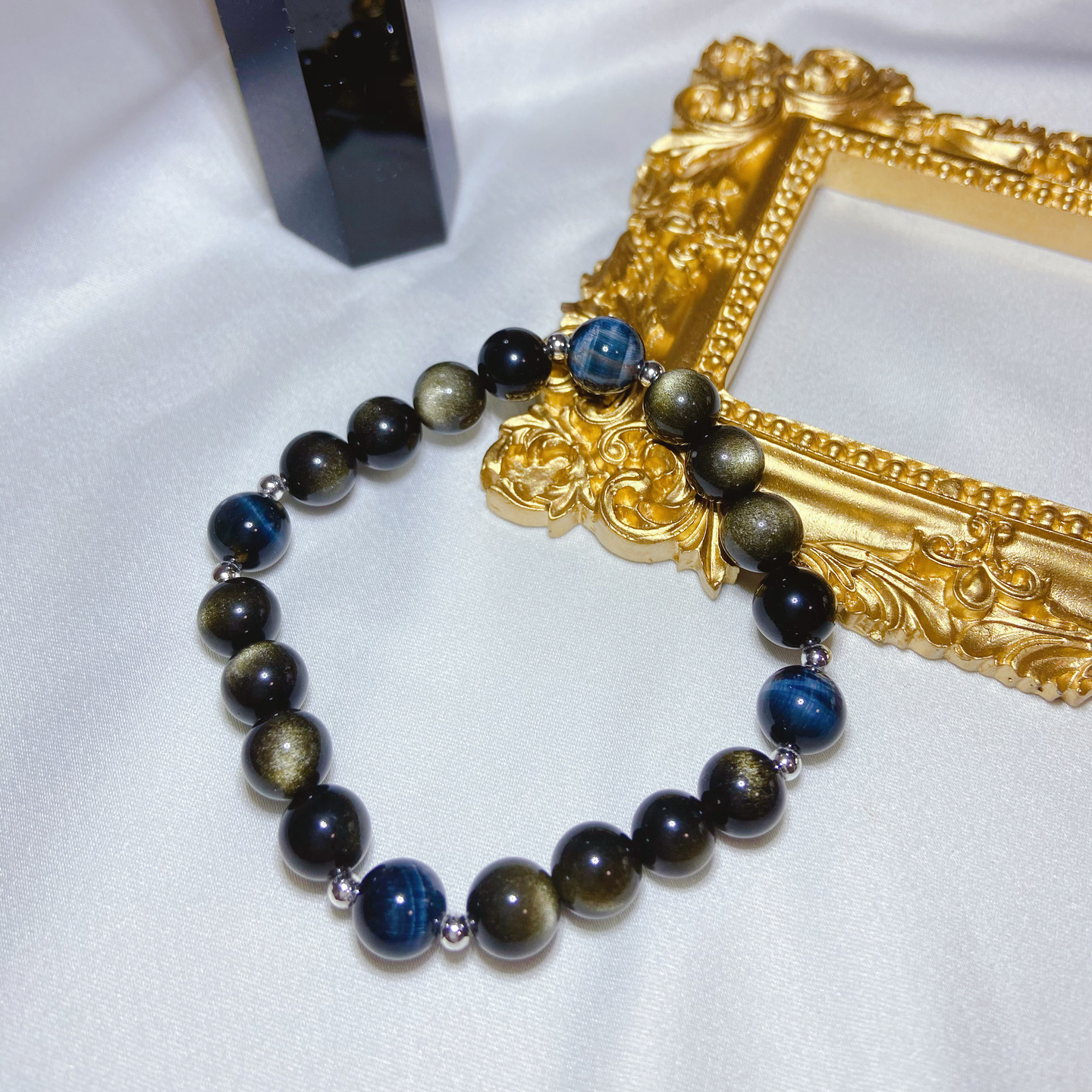 Blue Tigers Eye + Golden Obsidian