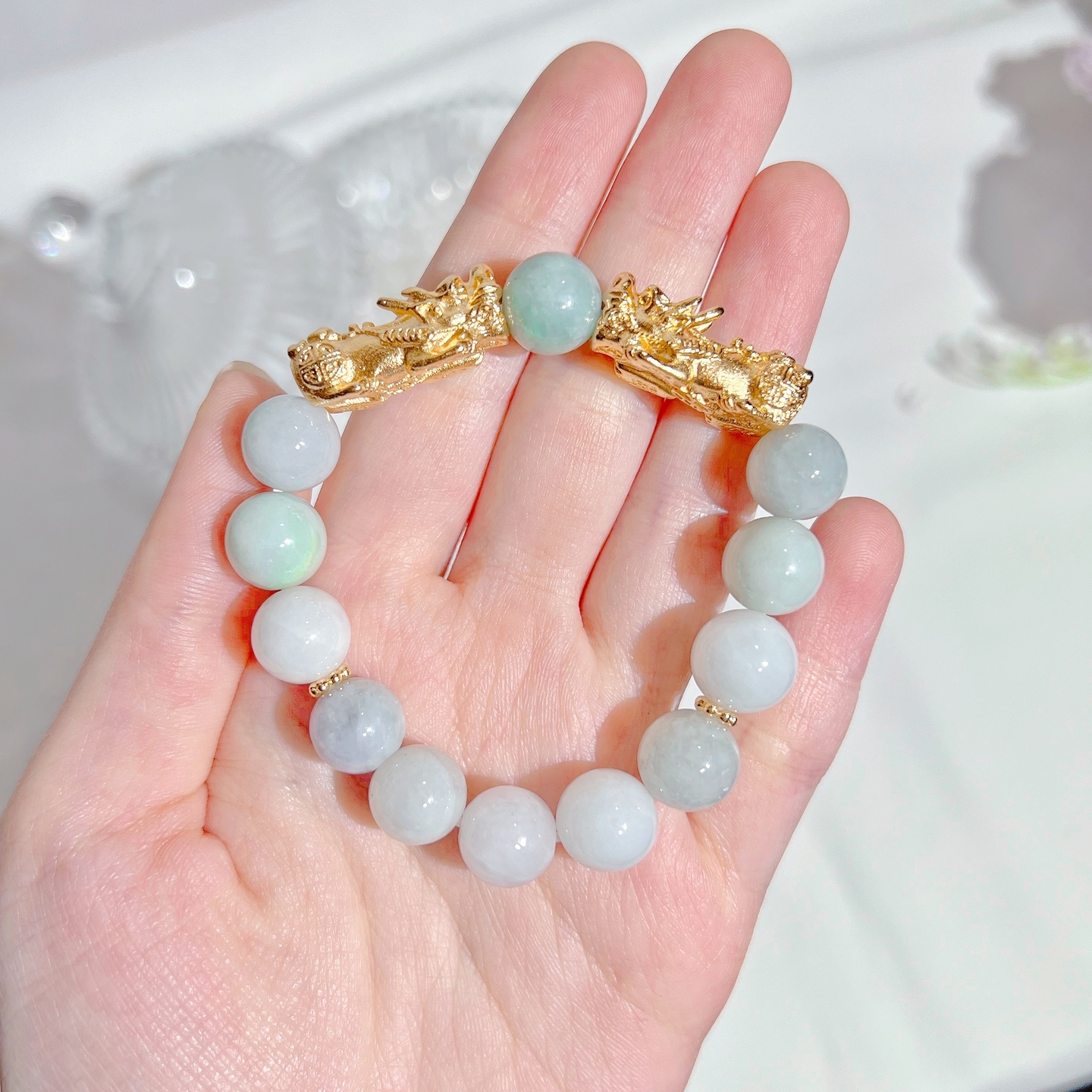 10mm Oriental Jade Double Pixiu