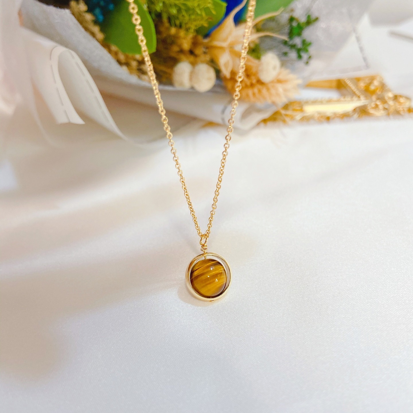 Single Necklace Tigers Eye