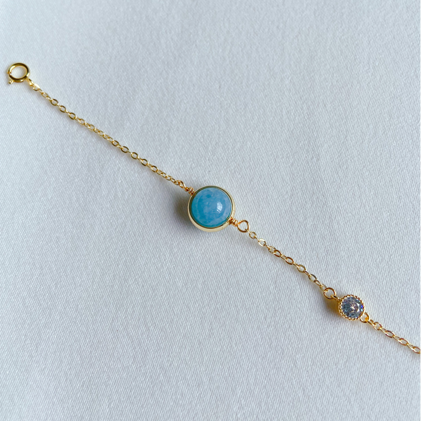 GOLD Single Aquamarine